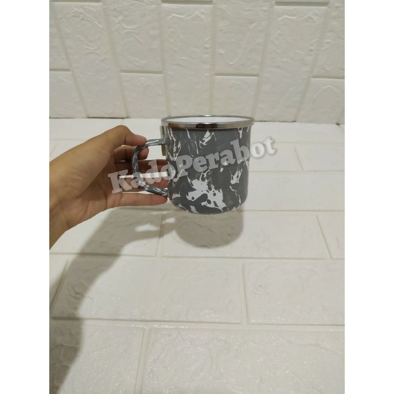 mug enamel 9 cm- gelas loreng si doel- gelas loreng bapa bapa