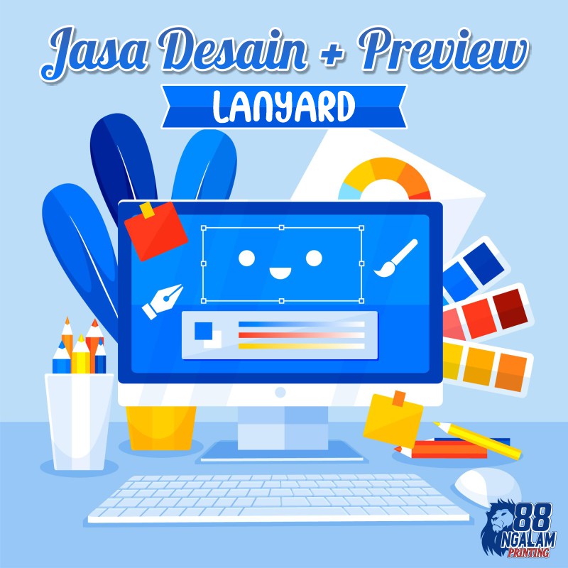 Jasa Desain CETAK LANYARD NAME TAG ID CARD