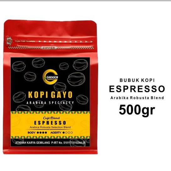

Kopi Gayo Espresso Blend 500 gram Bubuk Garasco Coffee