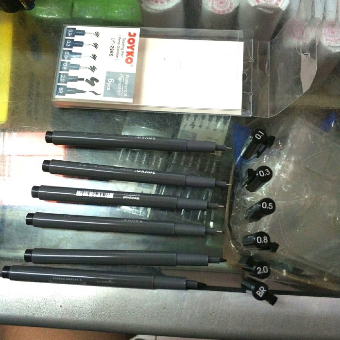 

Pendrawing- Drawing Pen 1 Set Dp-298S ( 0.1 / 0.3 / 0.5 / 0.8 / 2.0 / Br ) -Drawing-Pen.