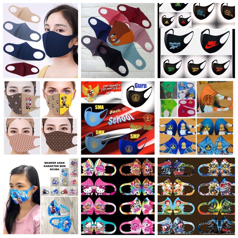MASKER KOREA SCUBA PRINTING ANAK GAMBAR KARAKTER KARTUN MASKER KOREA SCUBA PRINTING ANAK GAMBAR KARAKTER KARTUN