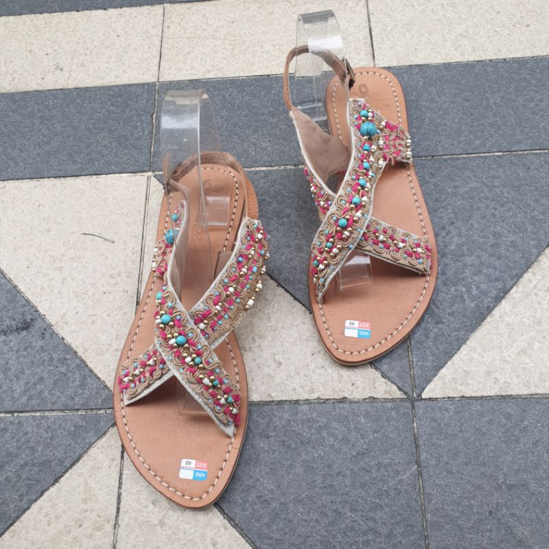 Sandal Ungu/Sandal Murah/Sandal Boho/Sandal Wanita