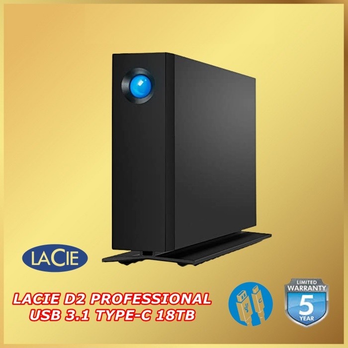 LaCie 18TB D2 Professional USB 3.1 Type-C External Hard Drive 18 TB