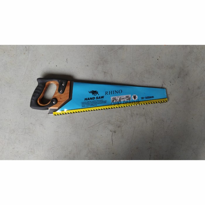 Gergaji kayu 18 inch Rhino saw gagang kayu lapis karet murah meriah