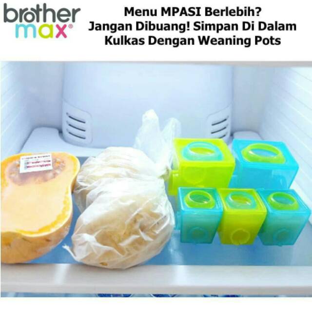 BROTHER MAX WEANING POTS 1ST STAGE 2ND STAGE - BABY FOOD CUBE - WADAH MAKANAN BAYI