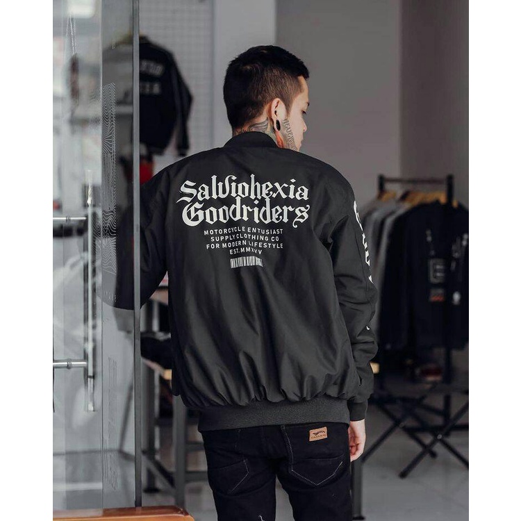 Jaket Bikers Jaket Salvio Hexia Jaket Parasut Salviohexia Jaket Outdrorr Jaket Bomber Putih