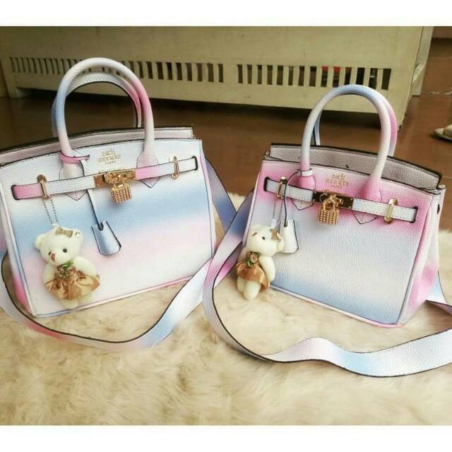 TAS WANITA FASHION PELANGI 25CM/30CM GEMBOK DIAMOND