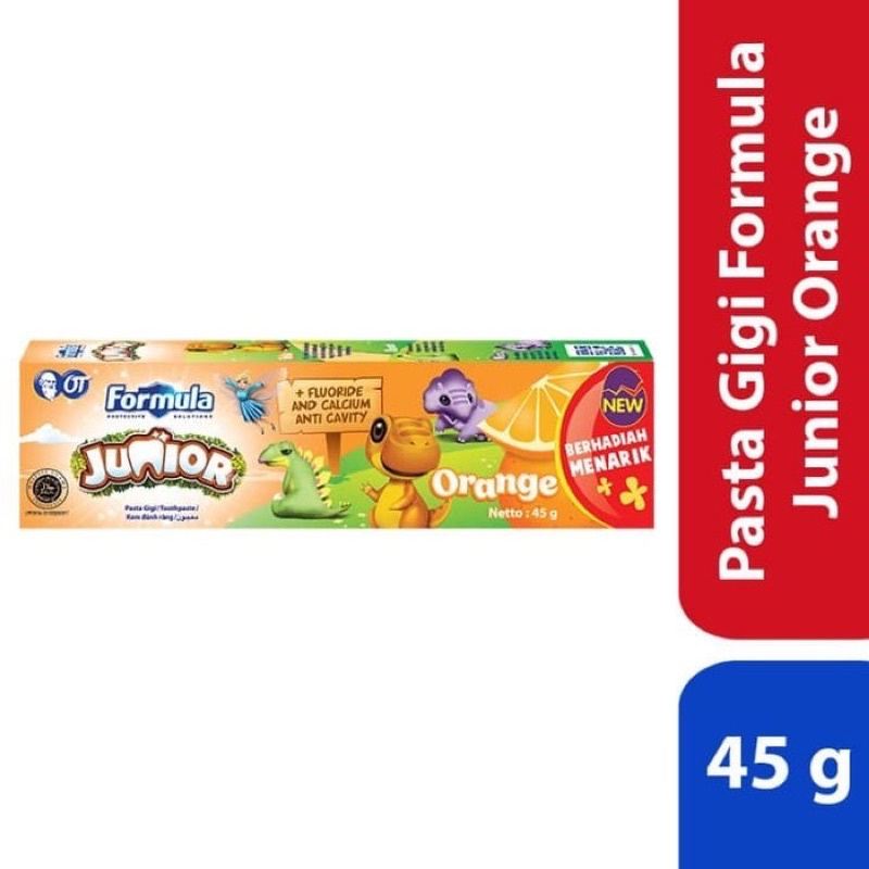 Formula Pasta Gigi Junior Odol Anak Tooth Paste Kids Fluoride 45gr Strawberry Orange Jeruk