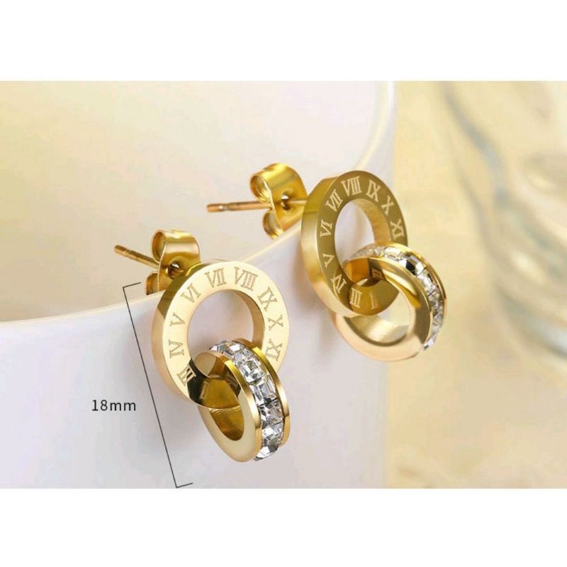 Anting Tusuk Titanium Gold Lapis Emas N11082107