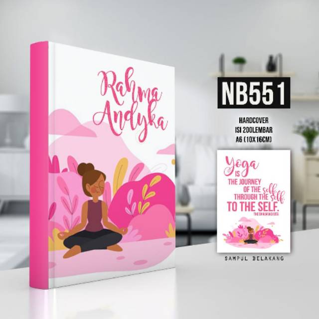 

Aneka Custom Notebook A6 motif Yoga Pilates lucu murah free tambah nama