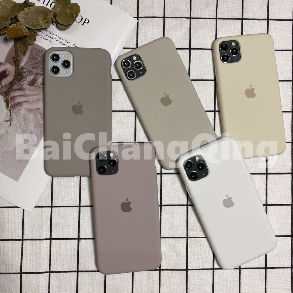 Case Bahan Silikon Warna Putih Dan Abu-Abu Untuk Iphone Se2 2020 Iphone 11 Pro Max 5 6s 7 8 Plus Xr