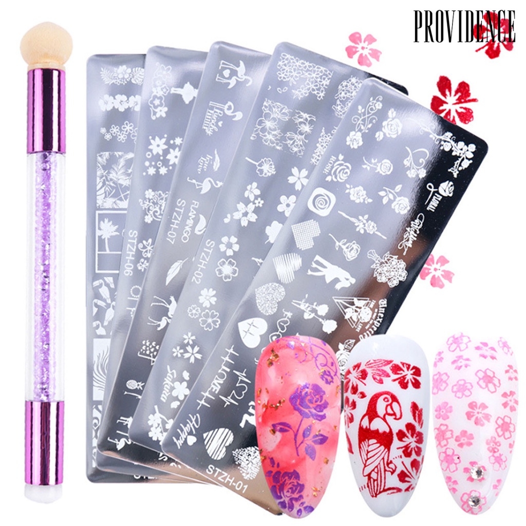 Providence 1Set Nail Stamping Plate Exquisite Pattern Shiny Effect DIY Nail Transfer Print Template for Makeup