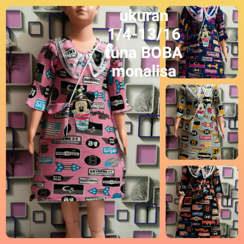 DRES ANAK PEREMPUAN TURUN NAIK FIRAL TIK-TOK BUAT USIA 3-8 TAHUN/BAJU ANAK/PAKAIAN ANAK/SETLAN ANAK