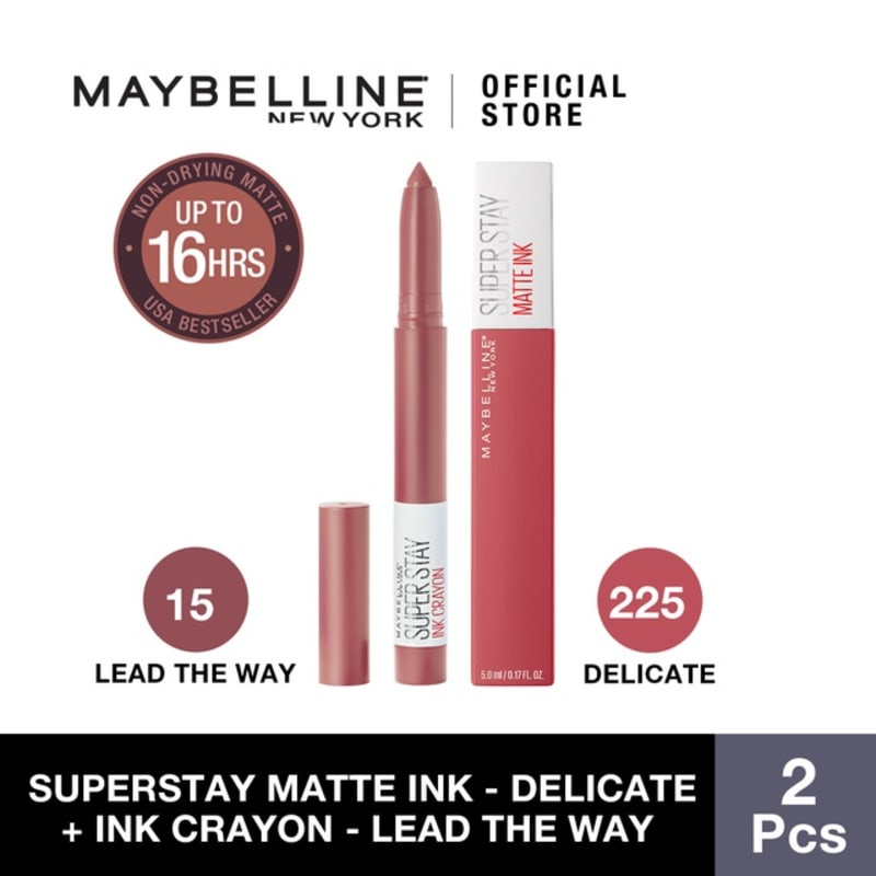 Maybelline Superstay Matte Ink & SS Ink Crayon Lipstick Tahan Lama 16 Jam - Liquid Lipstik Make Up