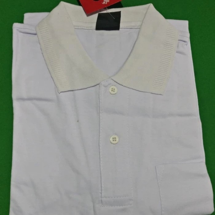 Kaos Putih Polos Berkerah
