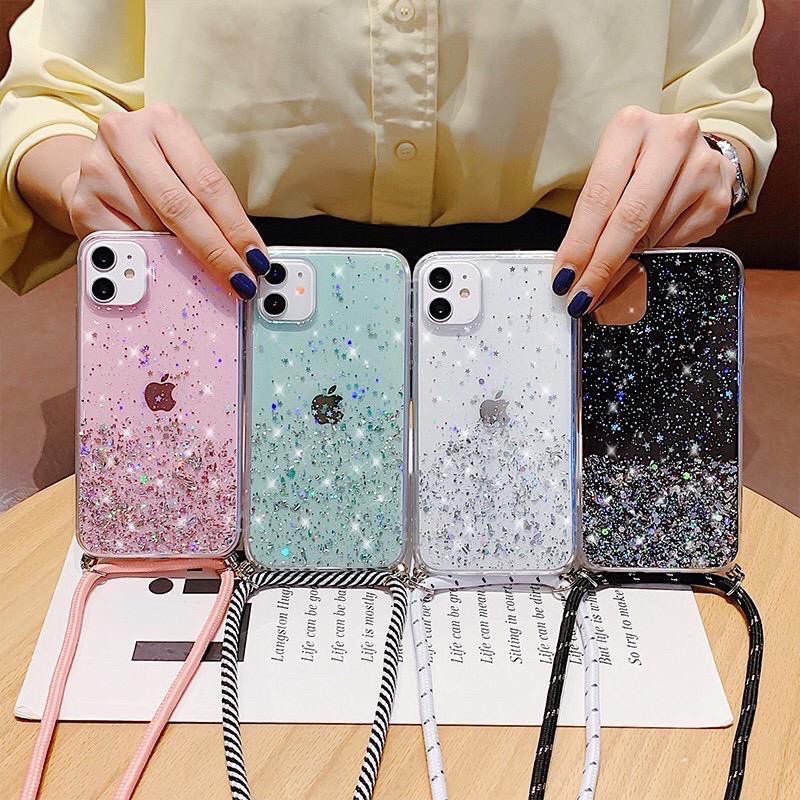 Lanyard Glitter Case iPhone 12 Pro Max / iPhone 11 Pro Max / iPhone XR / iPhone X / iPhone 7 Plus