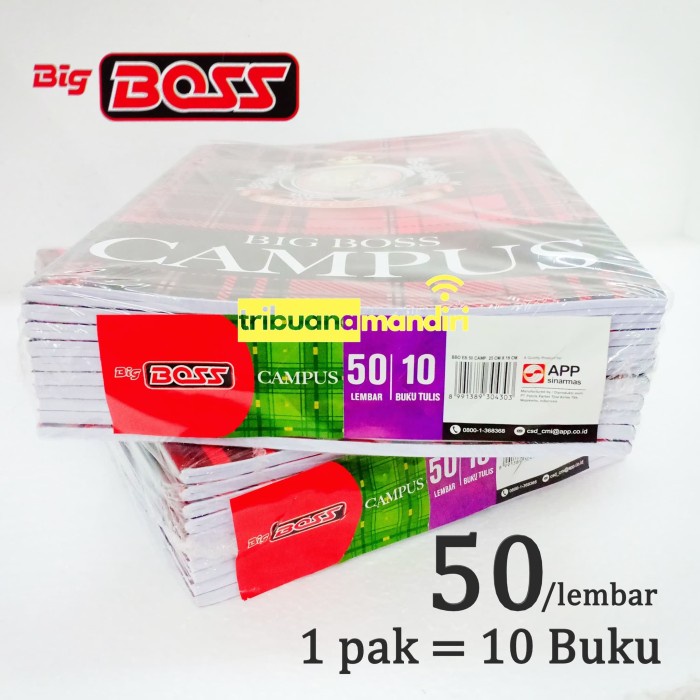 

Aman Buku Tulis Big Boss/Campus 50 Lembar 1Pak/10Buku Grosir Gilaa!!!