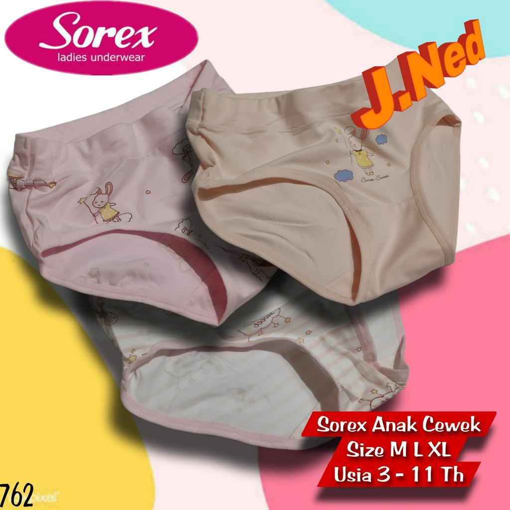 J762 - CELANA DALAM ANAK WANITA SOREX USIA 3 - 11 TH SIZE M-XL