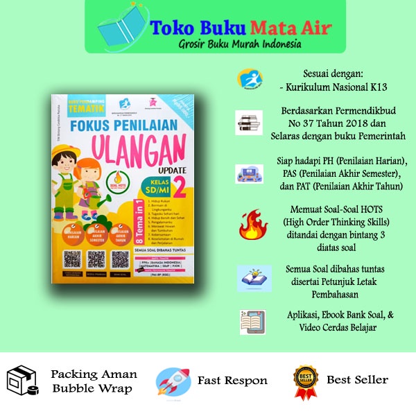 

BEST SELLER ORIGINAL FOKUS PENILAIAN ULANGAN SD/MI Kelas 2 UPDATE (Pendamping Tematik)