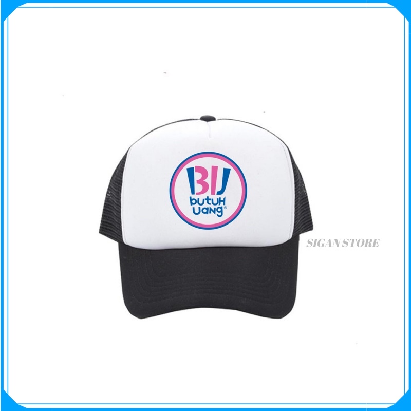 Topi Trucker Butuh Uang - HITAM PUTIH