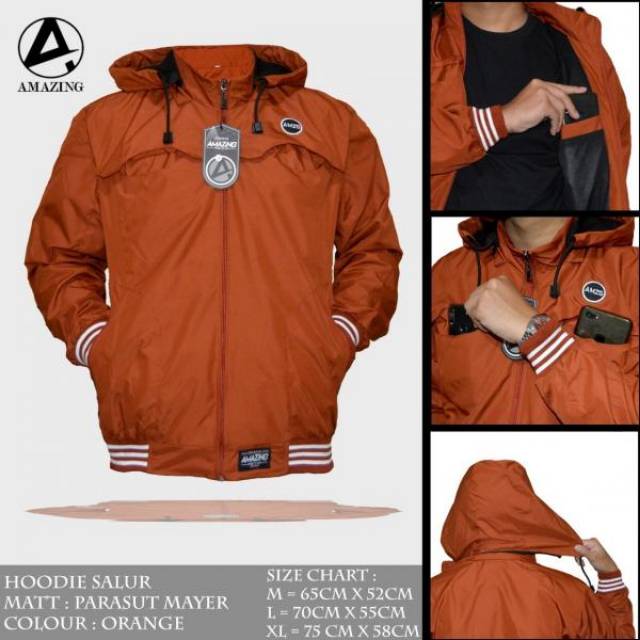 JAKET MOTOR WINDPROOF CEWEK COWOK - SLR ORANGE