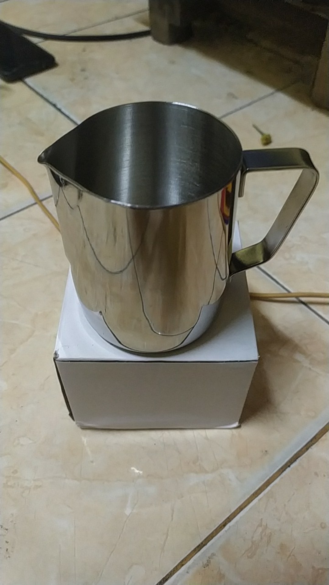 Milk Jug 350 Ml Dan 400 Ml  Black Doff Coating Powder/stainless Steel Coffee Kopi Susu Cangkir