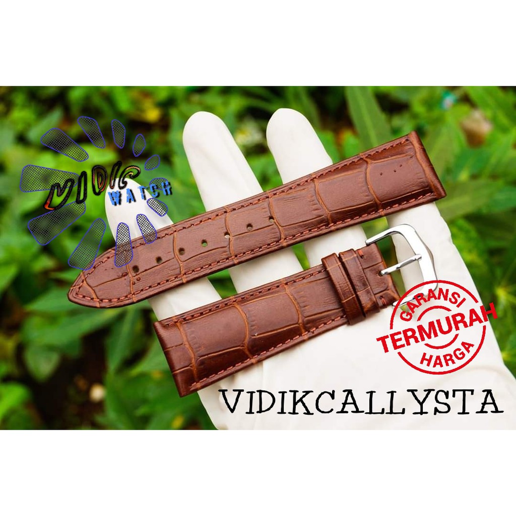 Strap tali jam tangan kulit genuine leather berkualitas 22 24 22mm 24mm