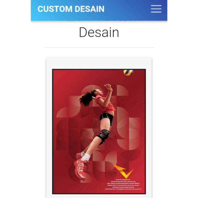 Custom desain baju volly