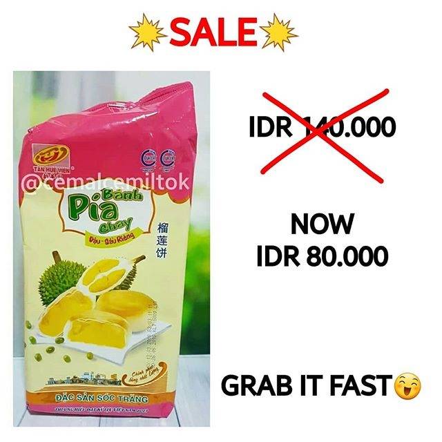 Tan Hue Vien Pia Durian Vietnam Telor Asin Tan Hung JUMBO