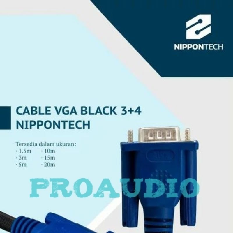 NipponTech Kabel VGA male to male Pc / Monitor  cable 10 meter