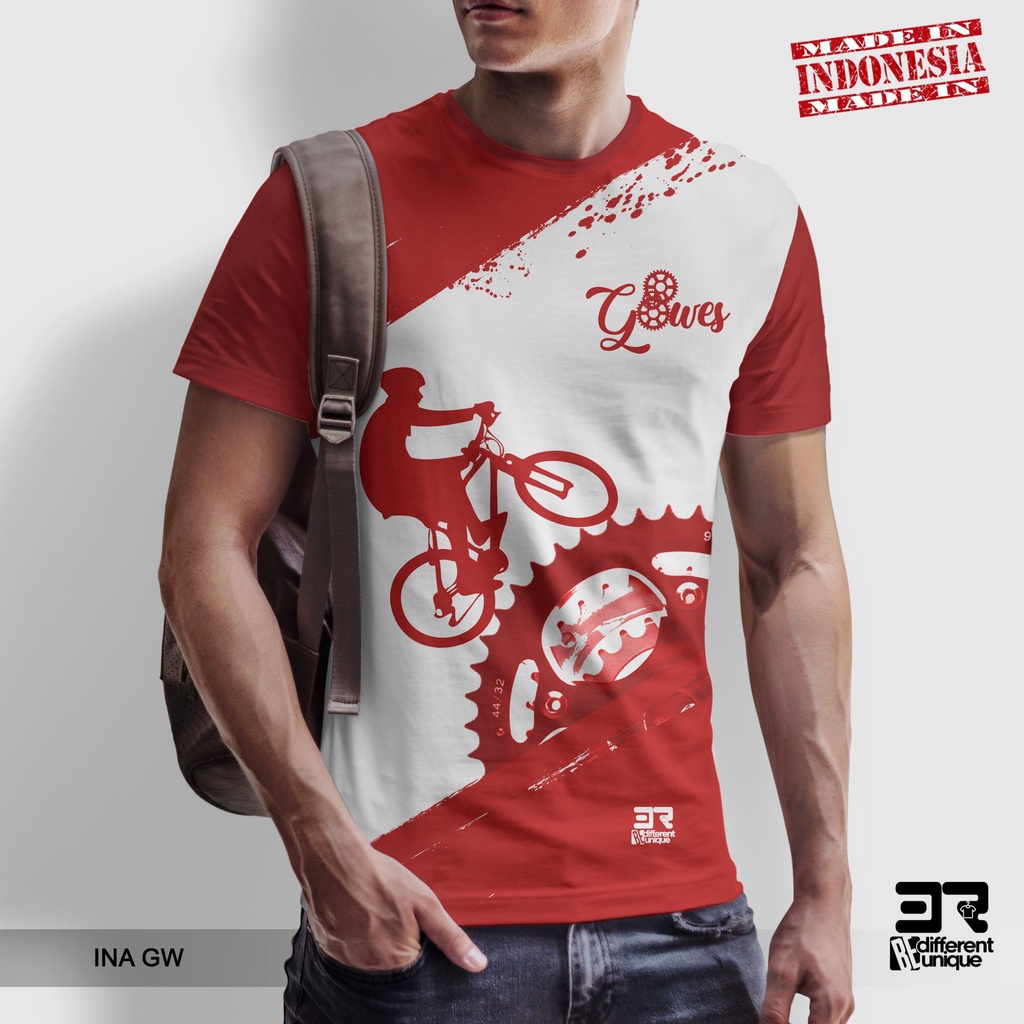 [ COD ] KAOS PRINTING GAMBAR OLAHRAGA SEPEDA GOES INA GW - BAJU DISTRO ORIGINAL MOTIF UNIK ATASAN UN