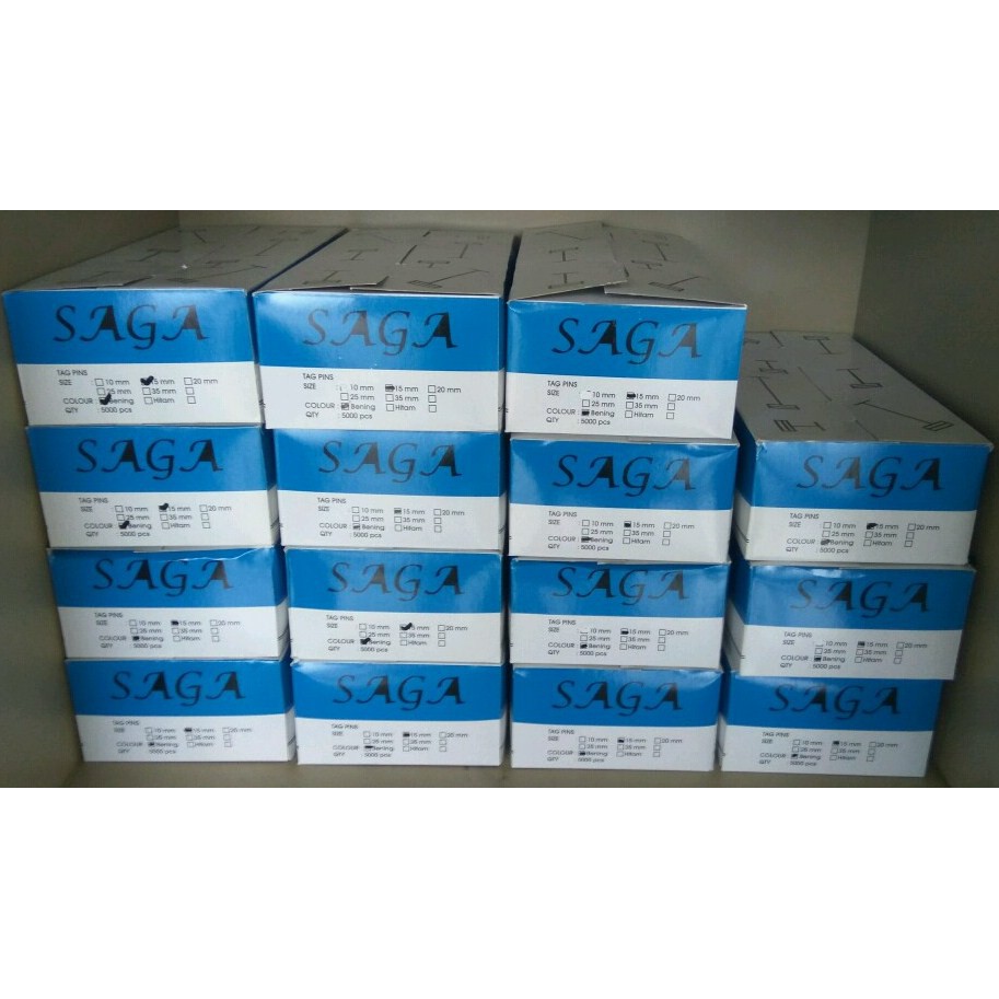 

Tag Pin Bening SAGA 5.000 pcs per box, bahan PP