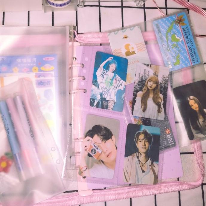 

⚡ Zipper Pocket Binder - Card/Photocard Sleeve 6 lubang A5 A6 | NEW | REBORN | Rilis | New event