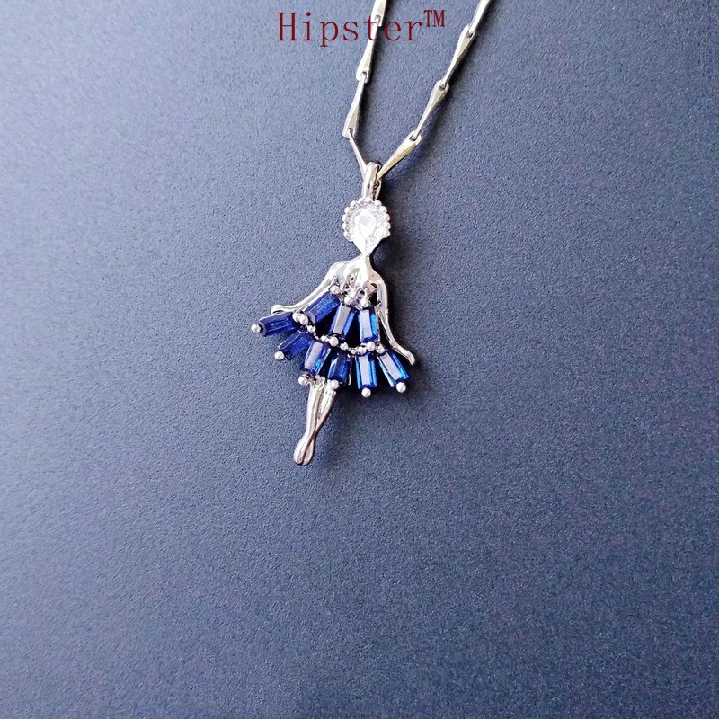 Refined Personalized Ballet Fashion Colorful Gemstone Pendant Elegant Necklace