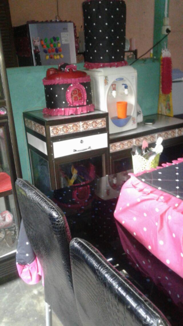 [murah] Homeset / Taplak Meja - Dottie Onyx Mix Fusia