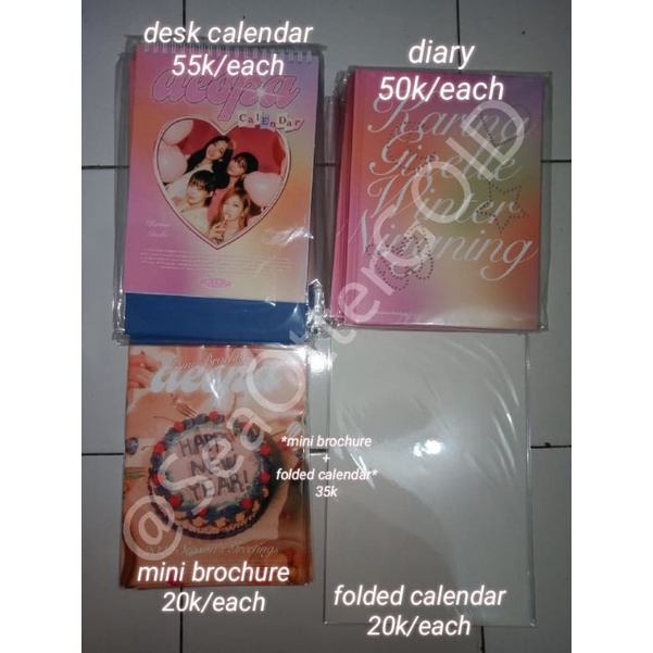 [READY STOCK] Desk Calendar Diary Mini Brochure Folded Calendar SG 2022 Aespa