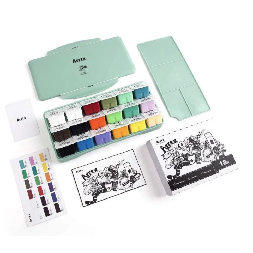 

Arrtx Gouache 18clrs x 30ml green 18A (special color)