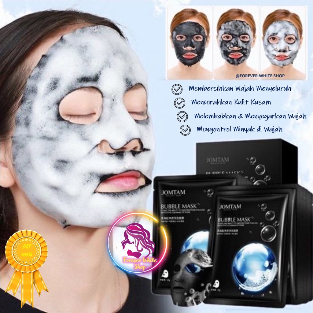 [NEW] JOMTAM Bubble Mask Black Salt Masker Wajah Gelembung Amino Oksigen / Masker Wajah Pemutih dan 