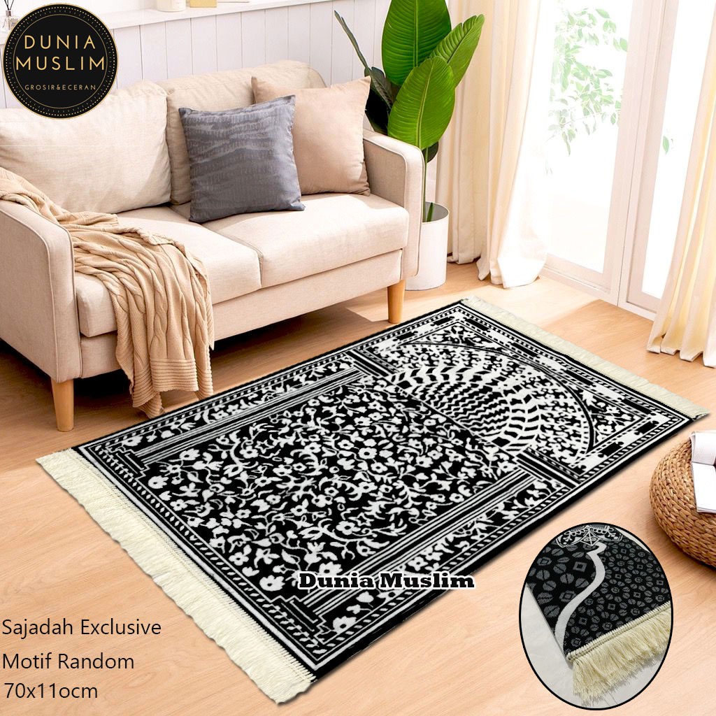 Sajadah Tebal Kiswah Turki Premium rumbai ukuran 70x110 cm