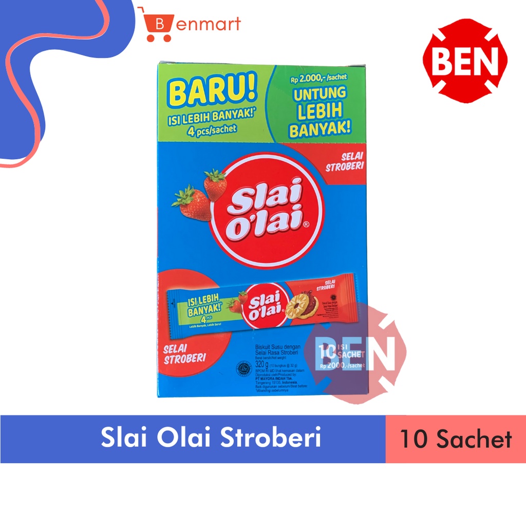 

Slai Olai 1 Pak Box Dus 10 Pcs Bks Selai Stroberi Strawberry Blueberry 4 Keping