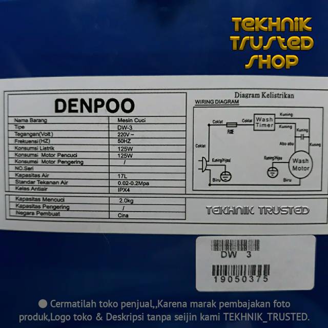 Mesin Cuci Mini Portable Caps 3 Kg Praktis Dan Hemat Energi Denpoo Shopee Indonesia