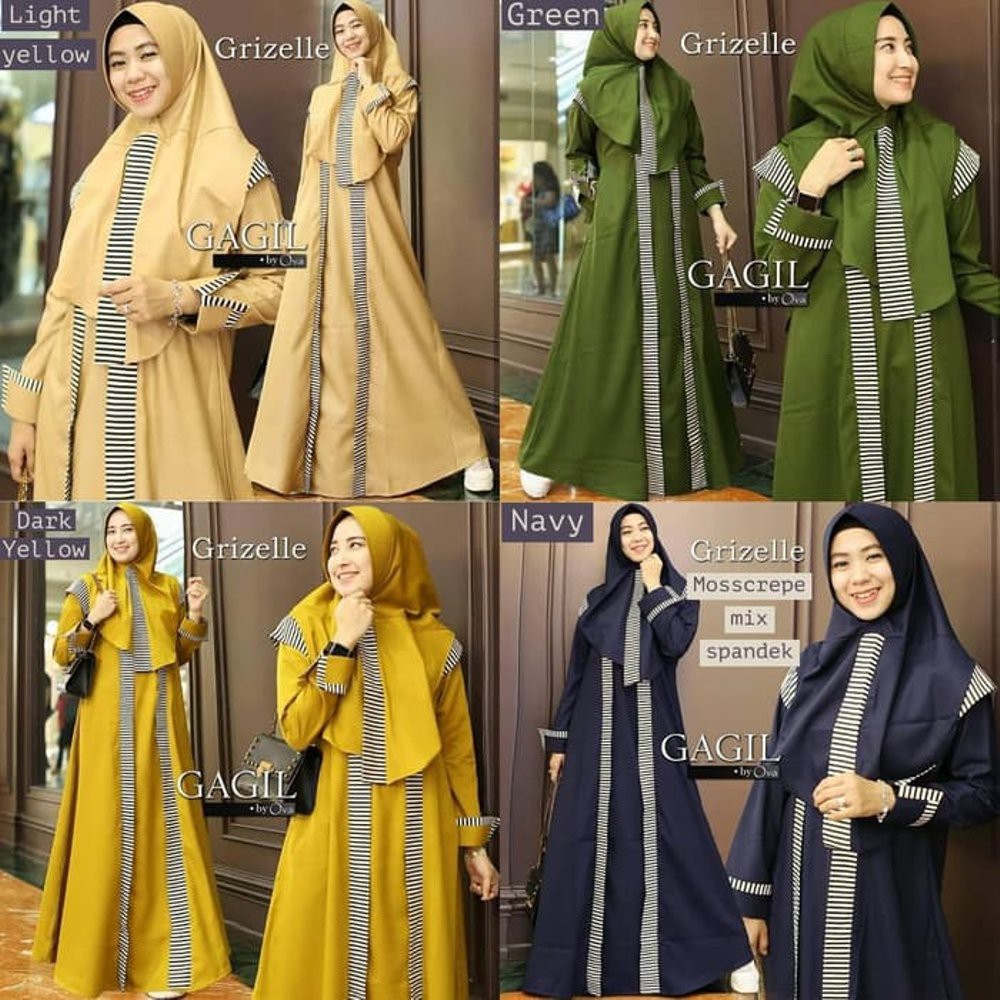 TERLARIS Grizelle Syari V-Gamis syari-Setelan hijab murah-Kerudung Khimar muslimah