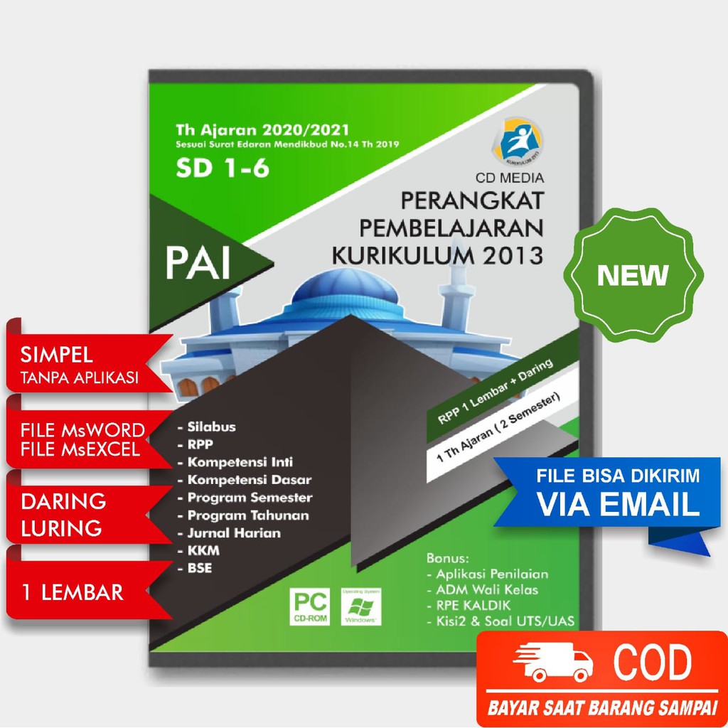 CD RPP PAI KELAS 1-6 DARING (PJJ) DAN LURING 1 LEMBAR SD/MI TH. 2020/2021 K13