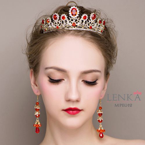 [PALING LARIS] AKSESORIS RAMBUT HEADPIECE PESTA PERNIKAHAN MODERN RED MPE012