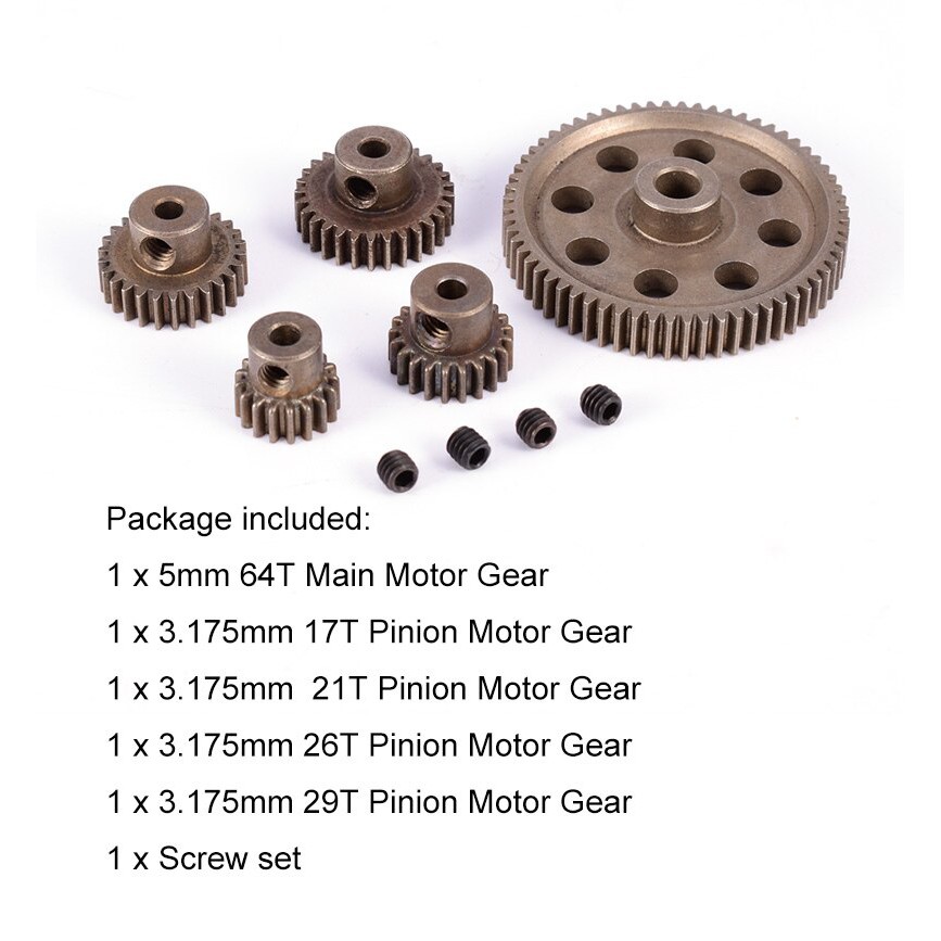 steel metal differential gear HSP 94111 94123 64T 11184 spur gear 17T 26T 27T 29T