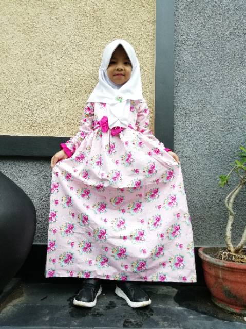 Gamis anak syari katun