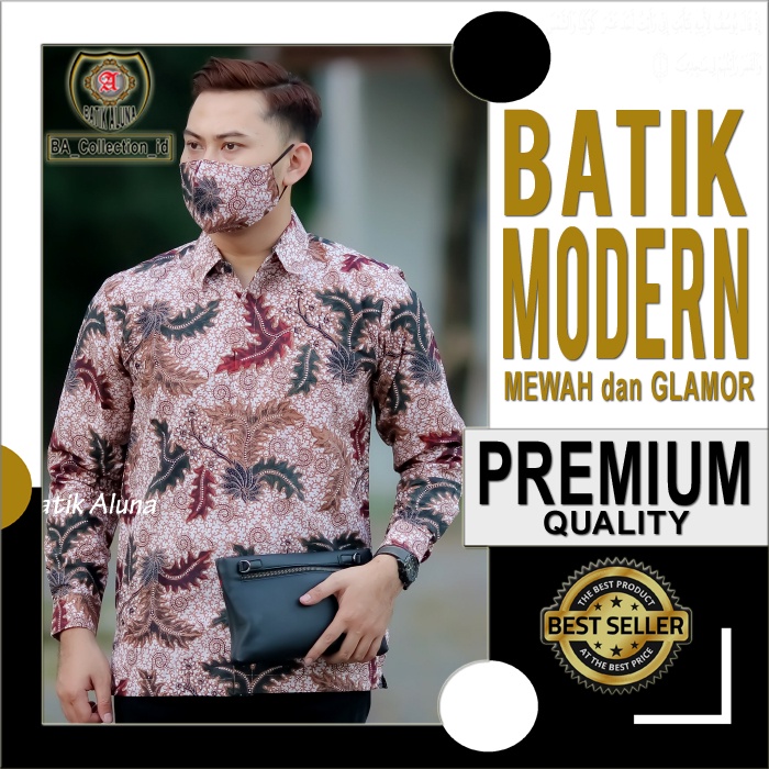 BAJU BATIK LENGAN PANJANG PAKAIAN KEMEJA BATIK PRIA LAKI LAKI LENGAN PANJANG PREMIUM ASLI LAPIS FURI