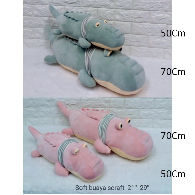 boneka crocodile buaya 50cm lembut animal kado ultah souvenir import