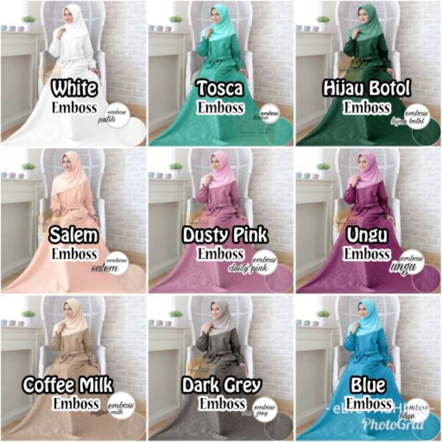 (KATALOG 1) GAMIS KATUN MOTIF EMBOS - Maxi Citra Busui Rempel