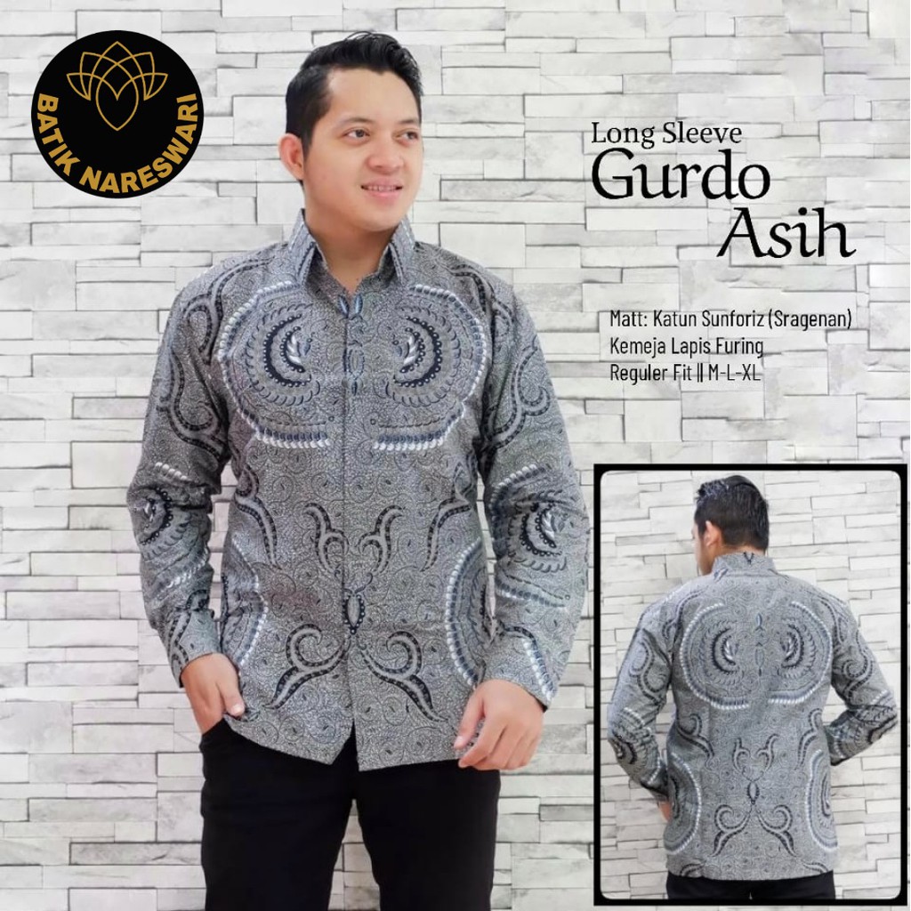 GURDO ASIH BATIKSOLOAMANAH NARESWARI KEMEJA BAJU BATIK PRIA SOLO LENGAN PANJANG PENDEK LAPIS FURING ATASAN BATIK PREMIUM MODERN KATUN HALUS PEKSI SUJIWO WICAKSONO MERAH PUTRA BIRU NAGA BULAN MERAK BIRU PEKSI CONDRO BRAJA TRUNTUM SUJIWO SENTANU SANDIAGA